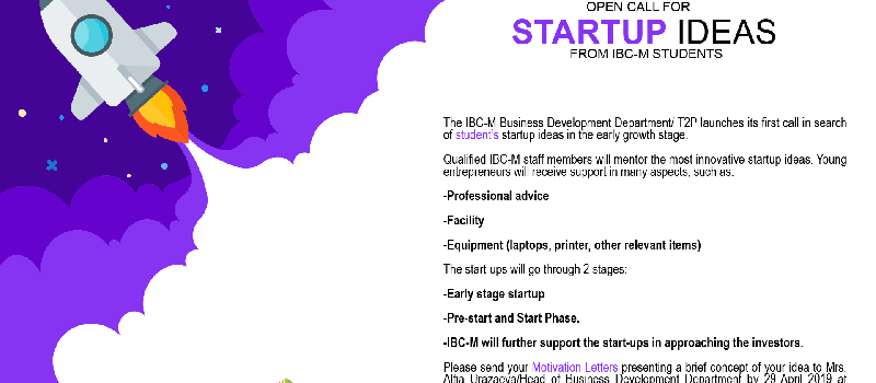 Start-Up Call For IBC-M Students