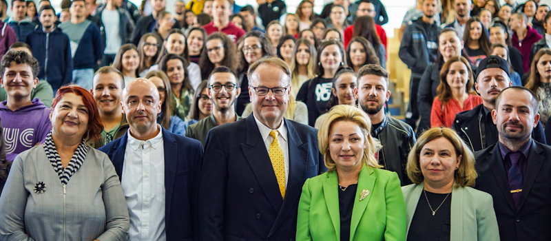 Her Excellency Ambassador Nataliya Apostolova, addressed incoming and current students at IBC-M